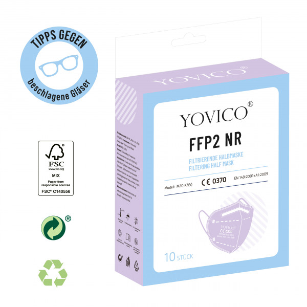 YOVICO® Filtering Half Mask FFP2 NR *LILA