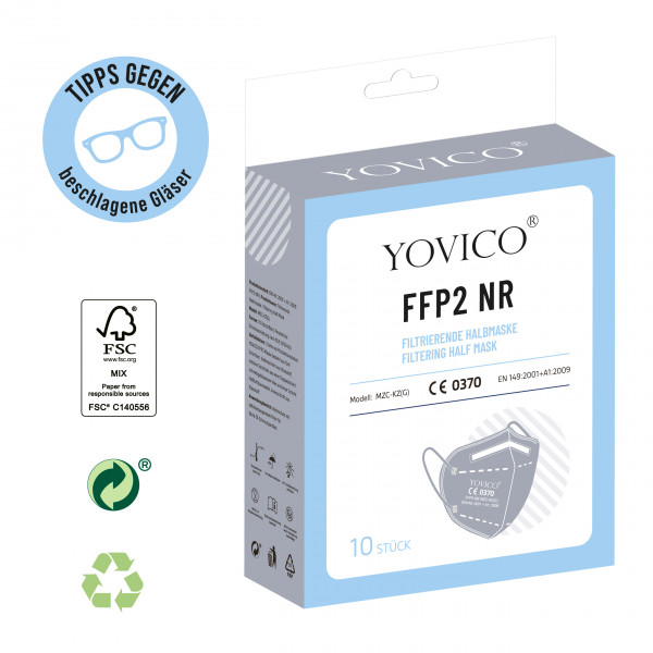 YOVICO® Filtering Half Mask FFP2 NR *GREY